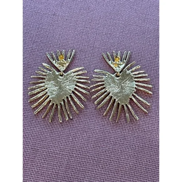 SHASHI Throne Earrings in Gold One Size New Womens Dance Drop - Picture 4 of 11
